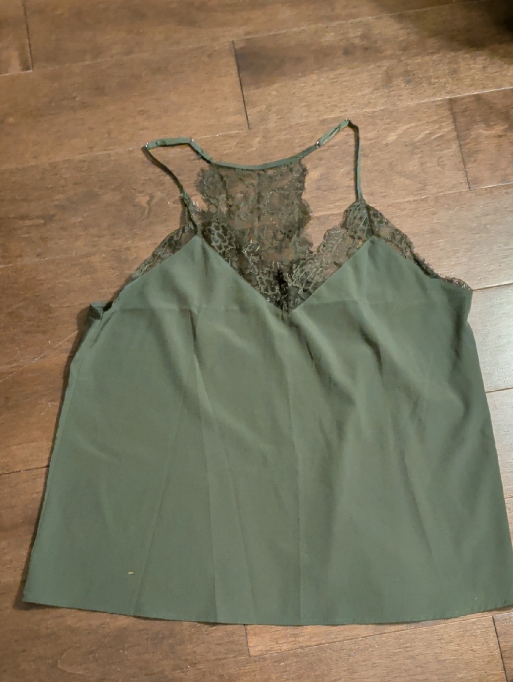Press Brand‎ Olive Green Lace-Trim Camisole
